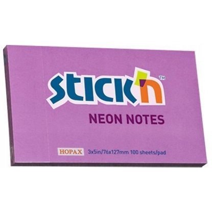 Bloczek STICK"N 127x76mm fioletowy neonowy 100k 21214 STICK"N Bloczek STICK"N 127x76mm fioletowy neonowy 100k 21214 STICK"N