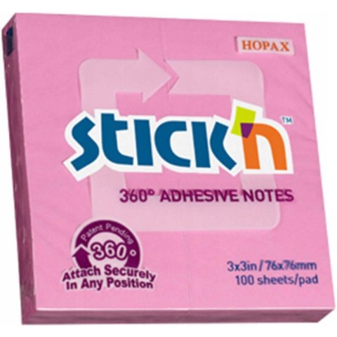 Bloczek STICK"N 76x76mm 360stopni różowy 21554 Bloczek STICK"N 76x76mm 360stopni różowy 21554