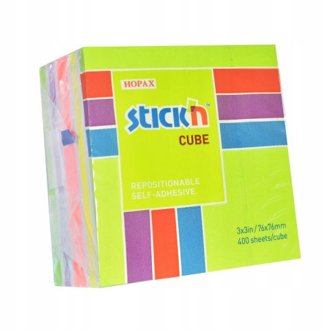 Bloczek STICK"N 76x76mm 400k mix zielony/żółty/różowy 21537 Bloczek STICK"N 76x76mm 400k mix zielony/żółty/różowy 21537