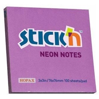 Bloczek STICK"N 76x76mm fioletowy neonowy 100k 21210 STICK"N Bloczek STICK"N 76x76mm fioletowy neonowy 100k 21210 STICK"N