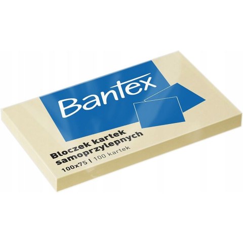 Bloczek samoprzylepny 100x75mm 100k żółty 400086387 BANTEX Bloczek samoprzylepny 100x75mm 100k żółty 400086387 BANTEX