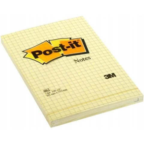 Bloczek samoprzylepny 102x152mm 100k żółty kratka 662 POST-IT UU009543230 3M Bloczek samoprzylepny 102x152mm 100k żółty kratka 662 POST-IT UU009543230 3M