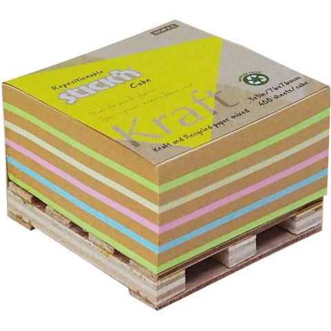 Bloczek samoprzylepny 76x76mm 400k 5 kolorów KRAFT paleta 21817 STICK`N Bloczek samoprzylepny 76x76mm 400k 5 kolorów KRAFT paleta 21817 STICK`N