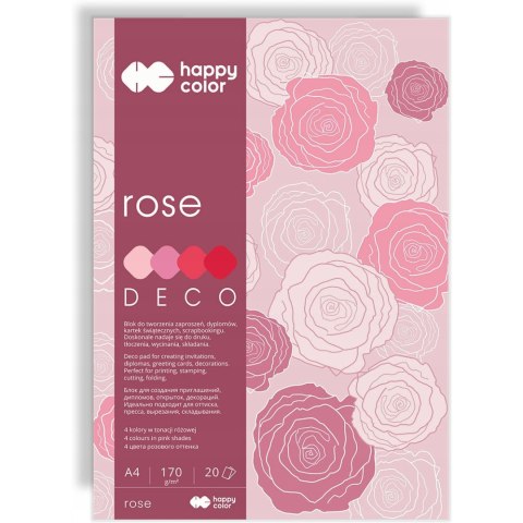 Blok A4 20k 170g 4 kolory DECO ROSE HA 3717 2030-062 HAPPY COLOR Blok A4 20k 170g 4 kolory DECO ROSE HA 3717 2030-062 HAPPY COLOR