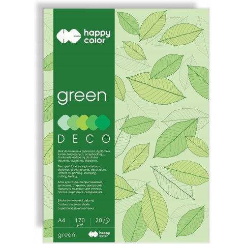 Blok A4 20k 170g 5 kolorów DECO GREEN HA 3717 2030-052 HAPPY COLOR Blok A4 20k 170g 5 kolorów DECO GREEN HA 3717 2030-052 HAPPY COLOR