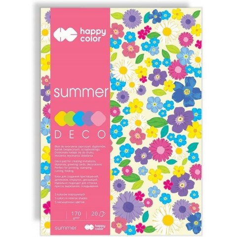Blok DECO SUMMER A5, 170g.20ark. 5 kolorów HA 3817 1520-120 HAPPY COLOR Blok DECO SUMMER A5, 170g.20ark. 5 kolorów HA 3817 1520-120 HAPPY COLOR