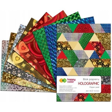 Blok HOLOGRAPHIC A5 10k 70g 5 kolorów 5 motywów HA 3807 1520-HO HAPPY COLOR Blok HOLOGRAPHIC A5 10k 70g 5 kolorów 5 motywów HA 3807 1520-HO HAPPY COLOR