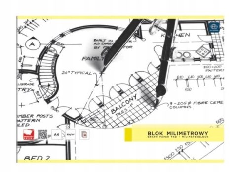 Blok milimetrowy A4 20k INTERDRUK Blok milimetrowy A4 20k INTERDRUK