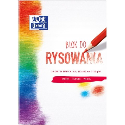 Blok rysunkowy A3 20k 120g biały 400093197 OXFORD Blok rysunkowy A3 20k 120g biały 400093197 OXFORD