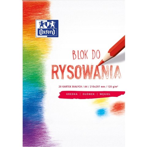 Blok rysunkowy A4 20k 120g biały 400093195 OXFORD Blok rysunkowy A4 20k 120g biały 400093195 OXFORD