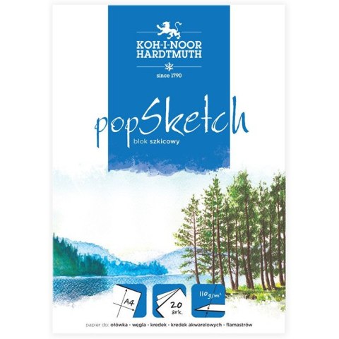 Blok szkicowy A4 20k 110g POP SKETCH 9920001 KOH-I-NOOR Blok szkicowy A4 20k 110g POP SKETCH 9920001 KOH-I-NOOR