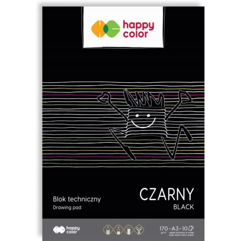 Blok techniczny A3 10k 170g czarny HA 3717 3040-9 HAPPY COLOR Blok techniczny A3 10k 170g czarny HA 3717 3040-9 HAPPY COLOR