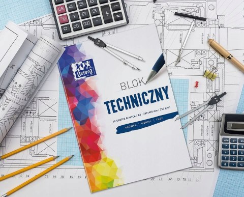 Blok techniczny A4 10k 250g biały 400093199 OXFORD Blok techniczny A4 10k 250g biały 400093199 OXFORD