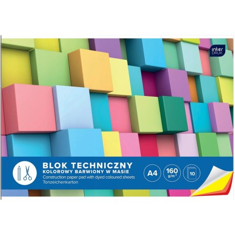 Blok techniczny kolorowy A4 10k INTERDRUK Blok techniczny kolorowy A4 10k INTERDRUK