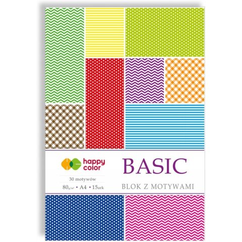 Blok z motywami A4 15k 80g BASIC HA 3808 2030-A HAPPY COLOR Blok z motywami A4 15k 80g BASIC HA 3808 2030-A HAPPY COLOR