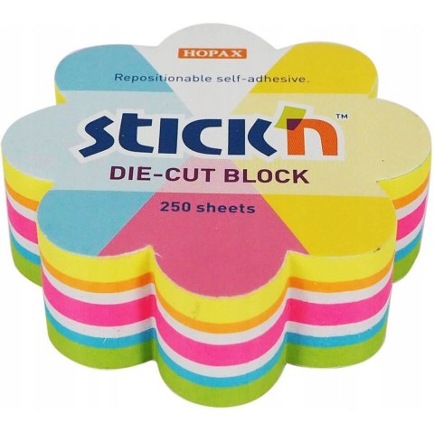 NOTES KWIATEK, 67X67MM, MIX 5 KOL. NEON+BIAŁY, 250KART. 21833 NOTES KWIATEK, 67X67MM, MIX 5 KOL. NEON+BIAŁY, 250KART. 21833