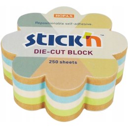 NOTES KWIATEK, 67X67MM, MIX 5 KOL. PASTEL+RECYKLING 250KART. 21834