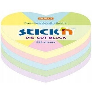 NOTES SERCE, 64X67MM, MIX 5 KOL. PASTELOWYCH, 250KART. 21835 NOTES SERCE, 64X67MM, MIX 5 KOL. PASTELOWYCH, 250KART. 21835