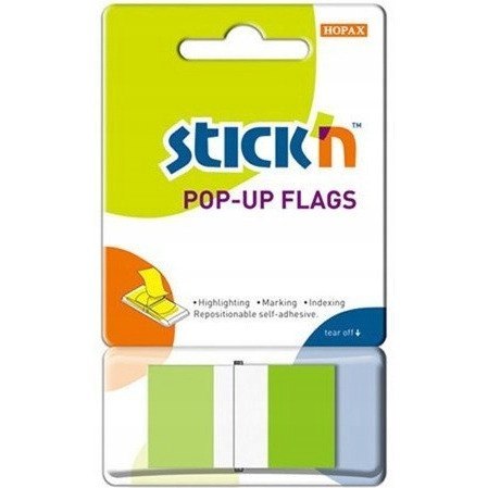 Zakładki indeksujące 45x25mm w podajniku zielone 50szt STICK"N 26023 Zakładki indeksujące 45x25mm w podajniku zielone 50szt STICK"N 26023