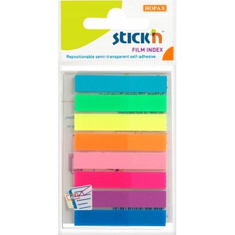 Zakładki indeksujące 45x8mm mix 8 kolorów neon 21401 STICK`N Zakładki indeksujące 45x8mm mix 8 kolorów neon 21401 STICK`N
