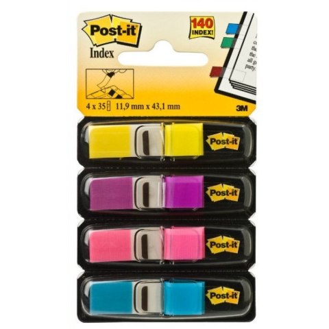 Zakładki indeksujące POST-IT 12x43mm neonowe 683-4AB 4x35szt 3M Zakładki indeksujące POST-IT 12x43mm neonowe 683-4AB 4x35szt 3M