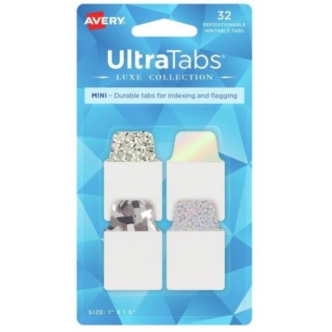 Zakładki indeksujące samoprzylepne 25,4x38,1mm srebrne holograficzne Ultra Tabs 74178 AVERY ZWECKFORM Zakładki indeksujące samoprzylepne 25,4x38,1mm srebrne holograficzne Ultra Tabs 74178 AVERY ZWECKFORM