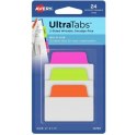 Zakładki indeksujące samoprzylepne 50,8x38,1mm przezroczyste z neonową zakładką Ultra Tabs 74753 AVERY ZWECKFORM