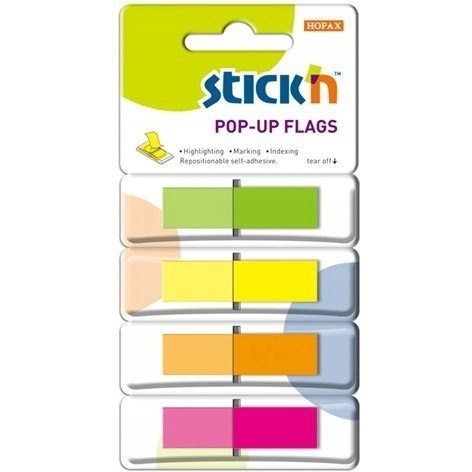 Zakładki indeksujące w podajniku 45x12mm 160/4 kolory 26017 STICK'N Zakładki indeksujące w podajniku 45x12mm 160/4 kolory 26017 STICK'N