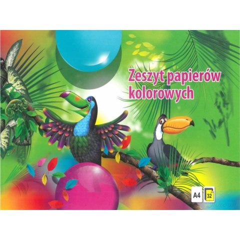 Zeszyt papierów kolorowych A4 32k KRESKA Zeszyt papierów kolorowych A4 32k KRESKA