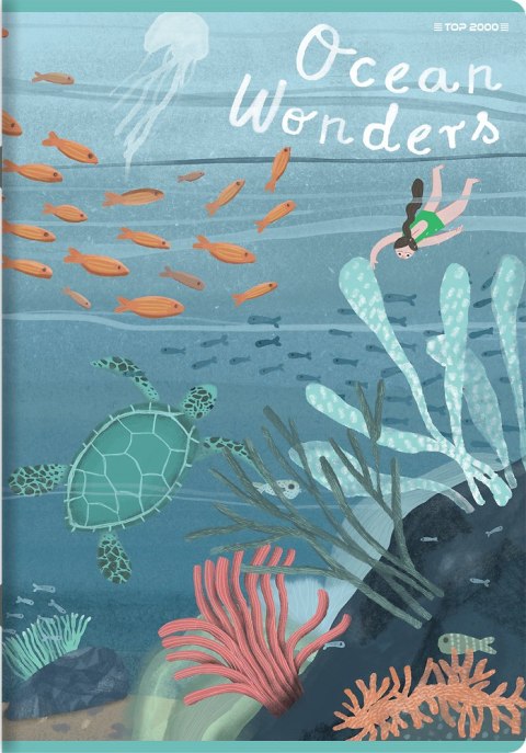 Zeszyt A5 16k 3linia kolorowa OCEAN WONDERS 400182342 TOP 2000 Zeszyt A5 16k 3linia kolorowa OCEAN WONDERS 400182342 TOP 2000