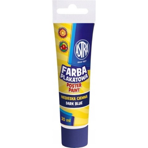 Farba plakatowa tuba 30 ml - ciemno niebieska 83110914 ASTRA Farba plakatowa tuba 30 ml - ciemno niebieska 83110914 ASTRA