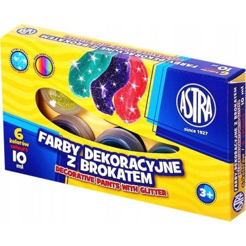Farby BROKATOWE 6 kolorów 10ml ASTRA 301116001 Farby BROKATOWE 6 kolorów 10ml ASTRA 301116001