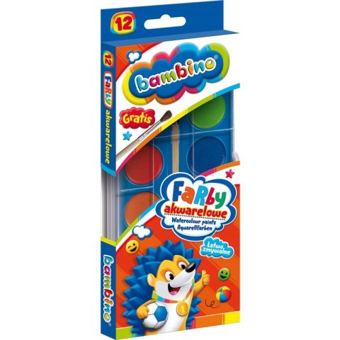 Farby akwarelowe 12 kolorów BAMBINO ST.MAJEWSKI Farby akwarelowe 12 kolorów BAMBINO ST.MAJEWSKI