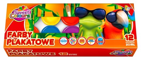 Farby plakat 12 kolorów 20ml. OTOCKI Farby plakat 12 kolorów 20ml. OTOCKI