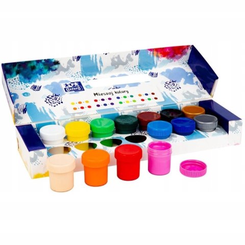 Farby plakatowe 12 kolorów+2 gratis 20ml 400167100 OXFORD Farby plakatowe 12 kolorów+2 gratis 20ml 400167100 OXFORD