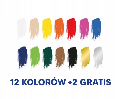 Farby plakatowe 12 kolorów+2 gratis 20ml 400167100 OXFORD Farby plakatowe 12 kolorów+2 gratis 20ml 400167100 OXFORD
