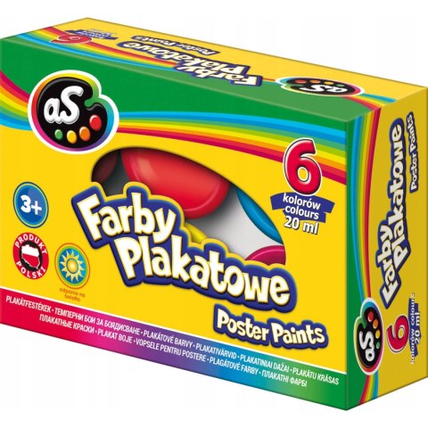 Farby plakatowe 6 kolorów 20ml `AS` 301219001 ASTRA Farby plakatowe 6 kolorów 20ml `AS` 301219001 ASTRA