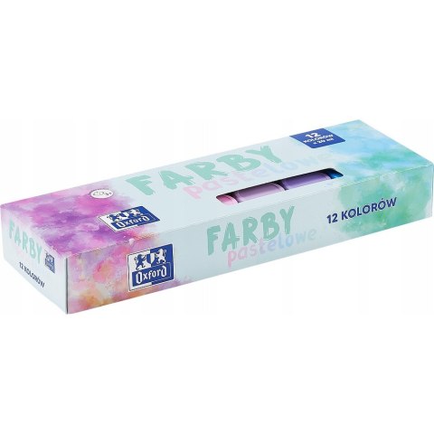 Farby plakatowe pastelowe 12 kolorów 20ml 400175578 OXFORD Farby plakatowe pastelowe 12 kolorów 20ml 400175578 OXFORD