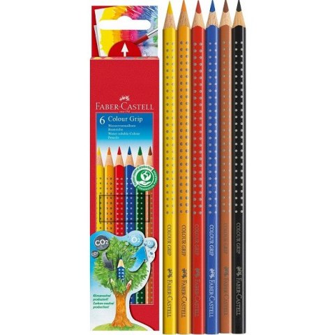 Kredki GRIP 2001 6 kolorów opak. kartonowe 112406 FABER-CASTELL Kredki GRIP 2001 6 kolorów opak. kartonowe 112406 FABER-CASTELL