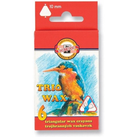 Kredki TRIO WAX JUMBO 6 kol. 10mm 8271/2 KOH-I-NOOR Kredki TRIO WAX JUMBO 6 kol. 10mm 8271/2 KOH-I-NOOR