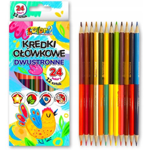 Kredki ołówkowe trójkątne dwustronne 12/24kol. Kolori TT8311 Penmate Kredki ołówkowe trójkątne dwustronne 12/24kol. Kolori TT8311 Penmate