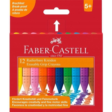 Kredki świecowe GRIP trójkątne 12 kolorów FABER-CASTELL 122520 FC Kredki świecowe GRIP trójkątne 12 kolorów FABER-CASTELL 122520 FC