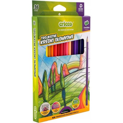 Kredki CRICCO trójkątne 36kol + temperówka CR322K36 Kredki CRICCO trójkątne 36kol + temperówka CR322K36