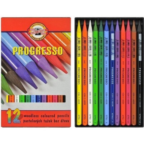Kredki PROGRESSO 12 kolorów 8756 KOH-I-NOOR Kredki PROGRESSO 12 kolorów 8756 KOH-I-NOOR