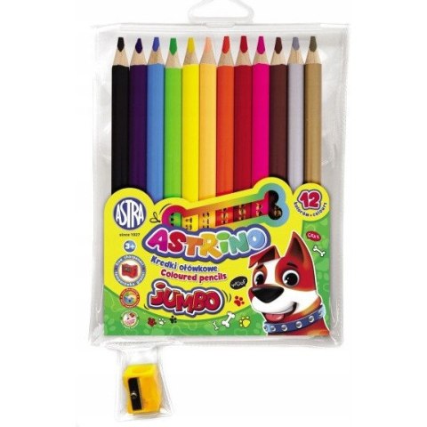 Kredki ołówkowe JUMBO 12 kolorów + temperówka 312221001 ASTRINO Kredki ołówkowe JUMBO 12 kolorów + temperówka 312221001 ASTRINO