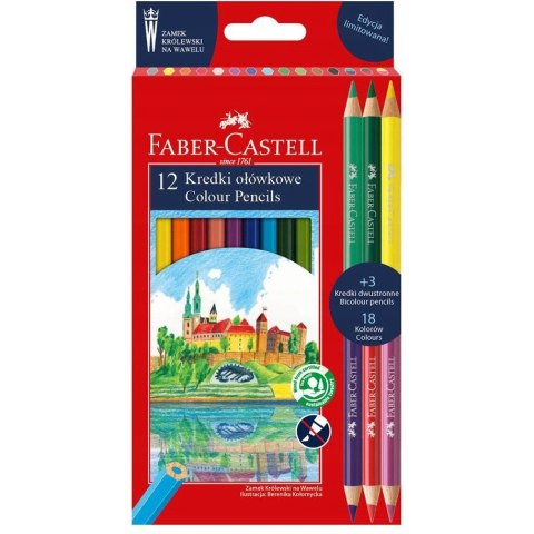 Kredki ołówkowe ZAMEK 12kolorów + 3 kredki dwustronne edycja limitowana 201480 FABER-CASTELL Kredki ołówkowe ZAMEK 12kolorów + 3 kredki dwustronne edycja limitowana 201480 FABER-CASTELL