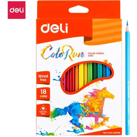 Kredki ołówkowe bezdrzewne COLORUN 18 kolorów EC00110 DELI Kredki ołówkowe bezdrzewne COLORUN 18 kolorów EC00110 DELI