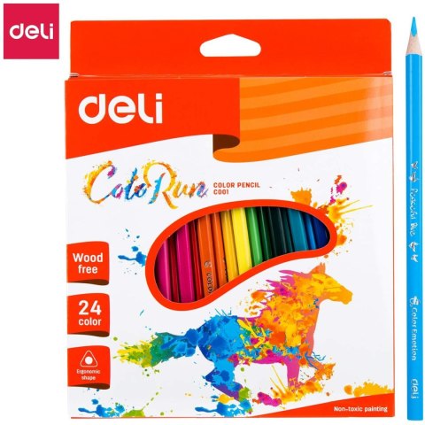 Kredki ołówkowe bezdrzewne COLORUN 24 kolorów EC00120 DELI Kredki ołówkowe bezdrzewne COLORUN 24 kolorów EC00120 DELI