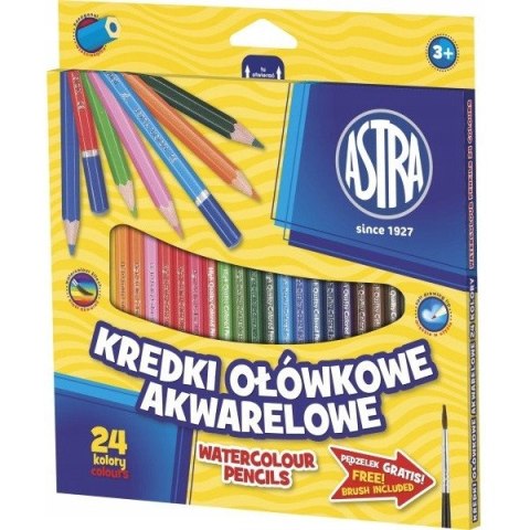 Kredki ołówkowe heksagonalne akwarelowe 24 kolory 312110005 ASTRA Kredki ołówkowe heksagonalne akwarelowe 24 kolory 312110005 ASTRA