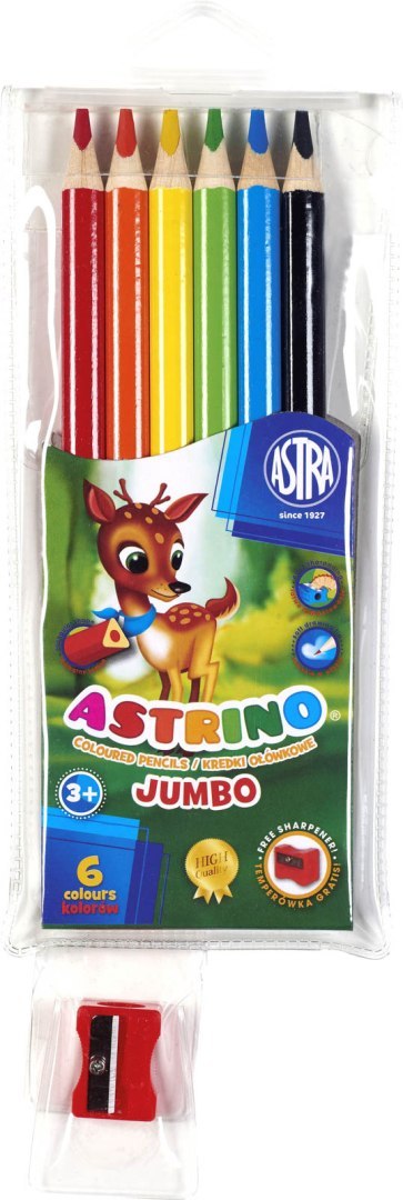 Kredki ołówkowe trójkątne JUMBO 6kolorów 312115003 ASTRINO Kredki ołówkowe trójkątne JUMBO 6kolorów 312115003 ASTRINO